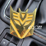 3D Transformer Deception Radium Glow Metal Sticker Decal Gold (9.5x7.5 cm)