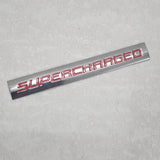 3D Supercharged v3.0 Logo Metal Sticker Decal Red (14.5 x 2 cm)