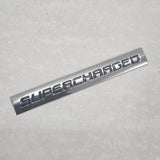 3D Supercharged v3.0 Logo Metal Sticker Decal Silver/Black (14.5 x 2 cm)