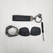 Load image into Gallery viewer, Suzuki Old Key Metal Alloy Leather Keycase with Holder &amp; Rope Chain