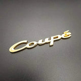 3D Coupe Metal Sticker Decal Gold (9.5 x 1 cm)