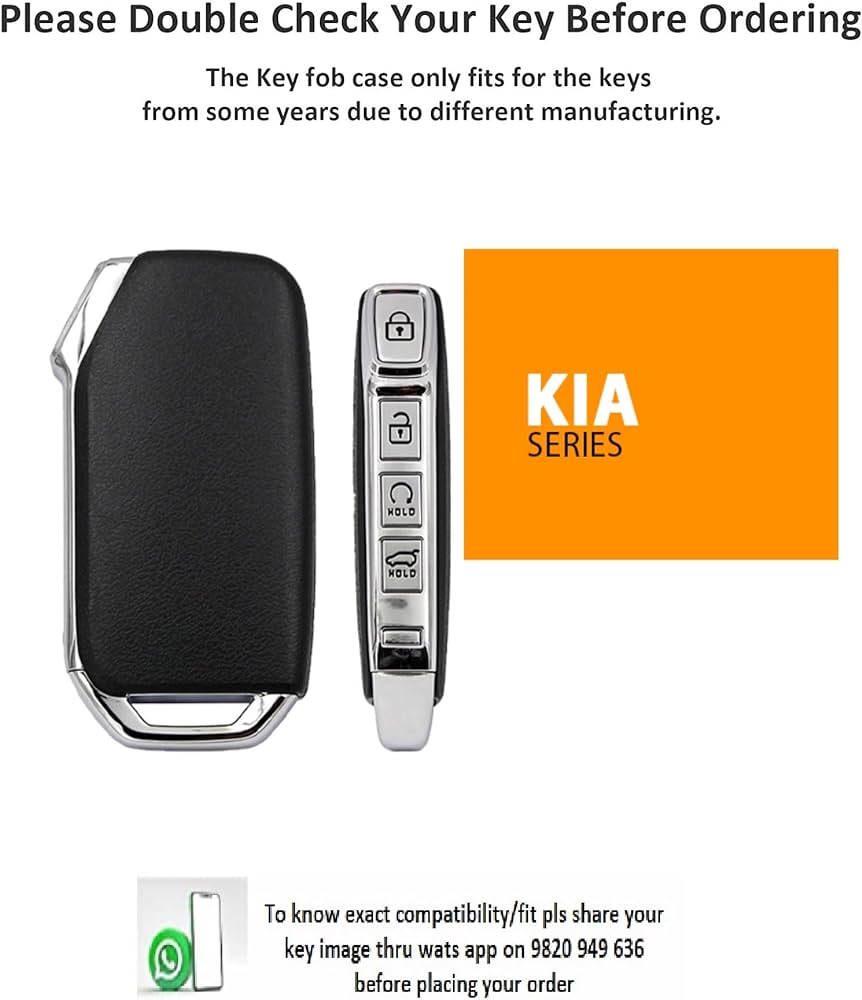 Kia Facelift 4 Button Keyless Push Button Key Premium Metal Alloy Keycase with Holder & Rope Chain