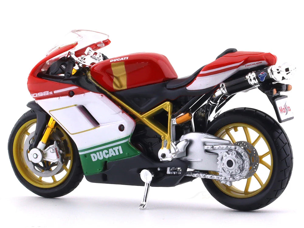 Ducati 1098 S Tricolor 1:18 Licensed Maisto Diecast Alloy Model Bike