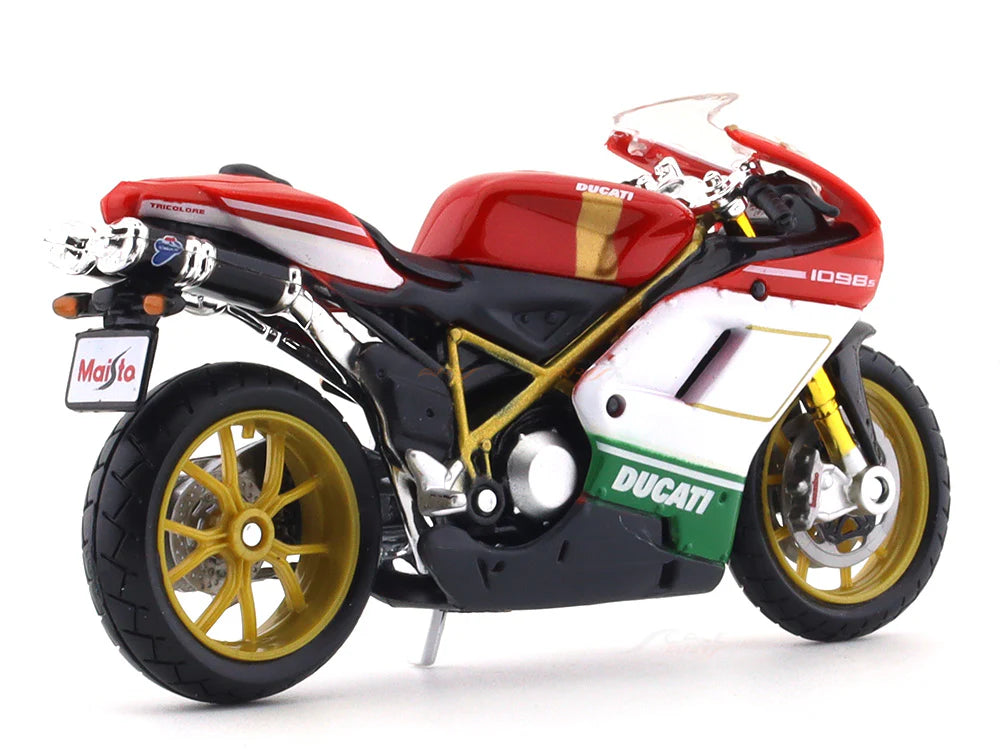 Ducati 1098 S Tricolor 1:18 Licensed Maisto Diecast Alloy Model Bike