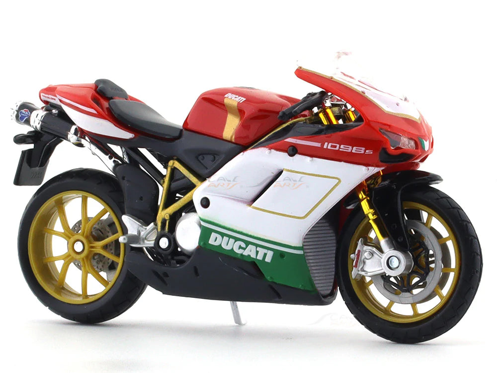 Ducati 1098 S Tricolor 1:18 Licensed Maisto Diecast Alloy Model Bike