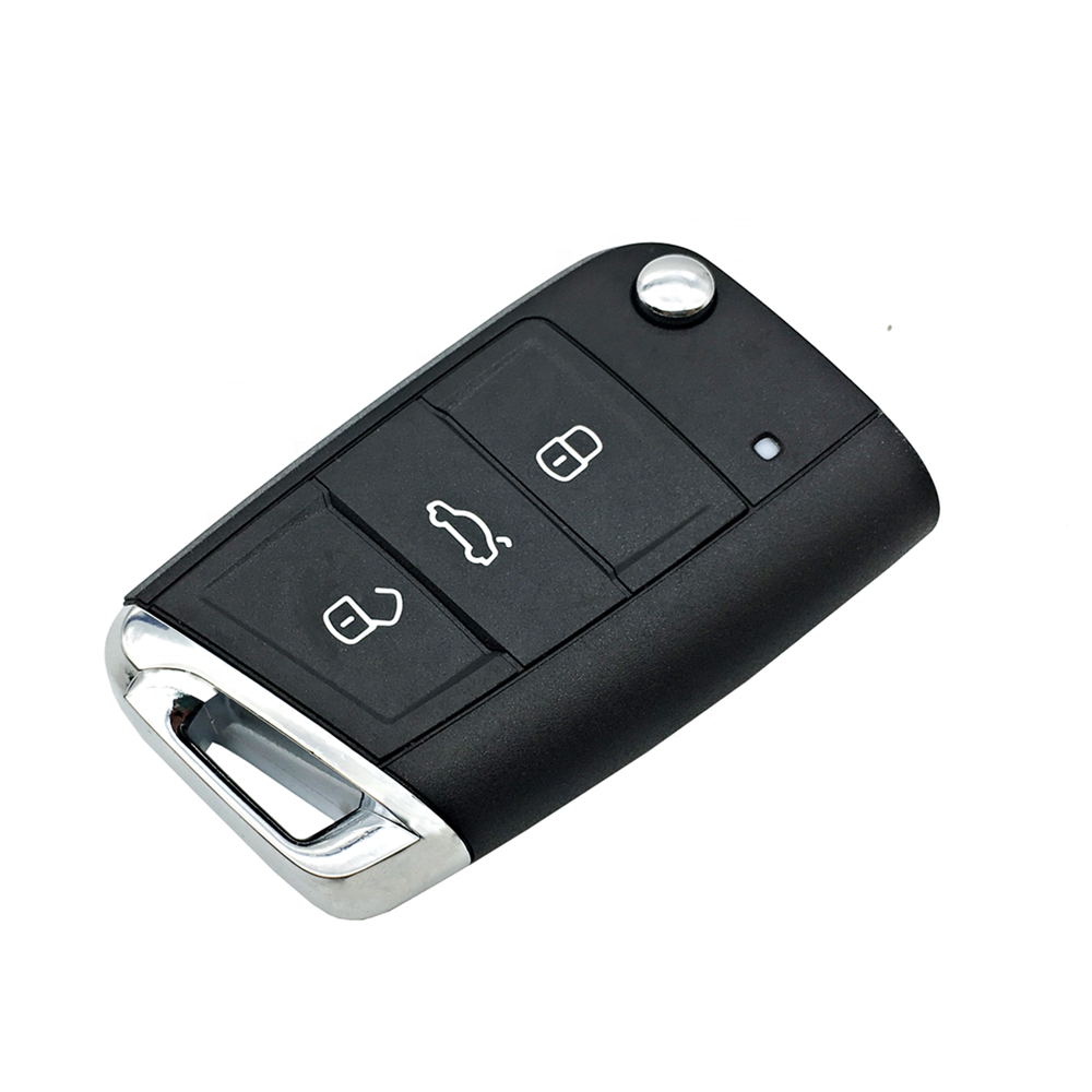 Skoda New Flip Key Metal Alloy Leather Keycase with Holder & Rope Chain