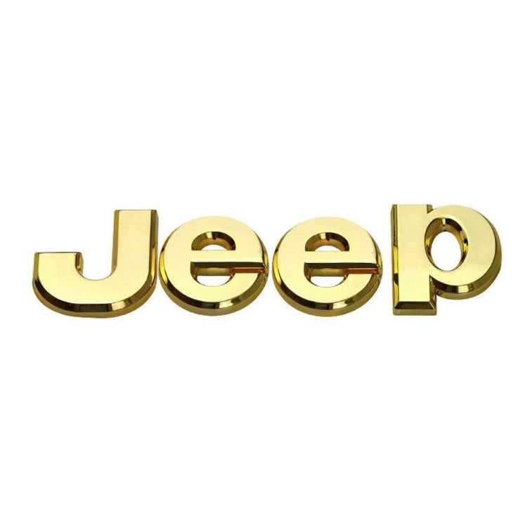 3D Jeep Metal Sticker Decal Gold (13.5x4 cm)