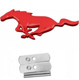 Mustang Horse Red Grille Metal Emblem