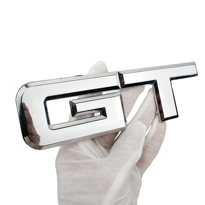 3D GT v4.0 Metal Sticker Decal Silver (18x5 cm)