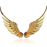 3D Wings Metal Sticker Decal Gold (14x4 cm)