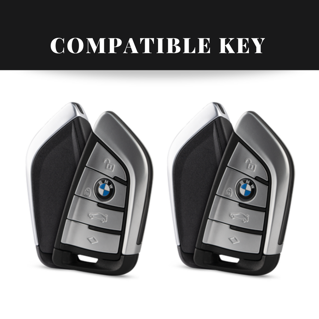 BMW New Key Metal Alloy Leather Keycase with Holder & Rope Chain