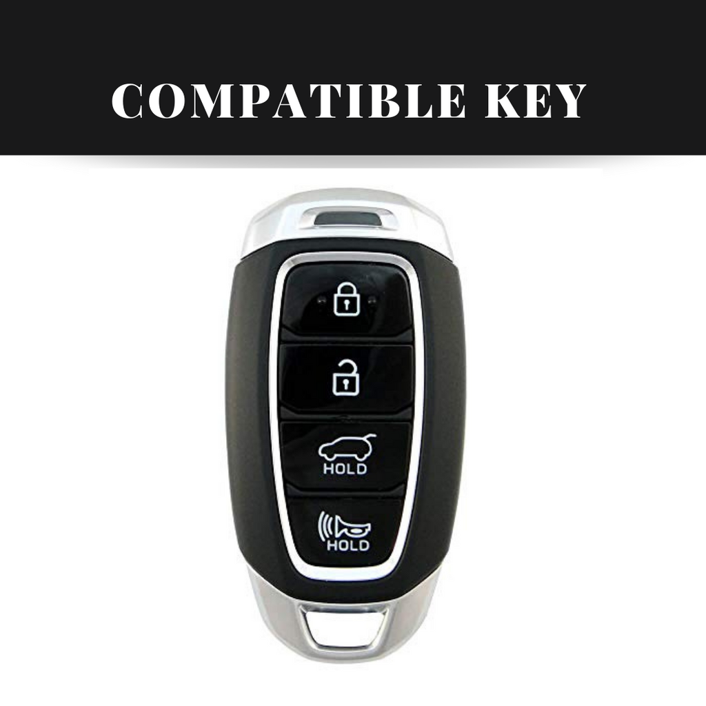 Hyundai Verna (3,4 Button) Key Luxury Metal Alloy Leather Keycase with Holder & Rope Chain