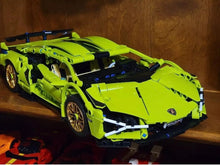 Load image into Gallery viewer, Lamborghini Sian Green Technical Version Building Blocks Car 1299 Pcs