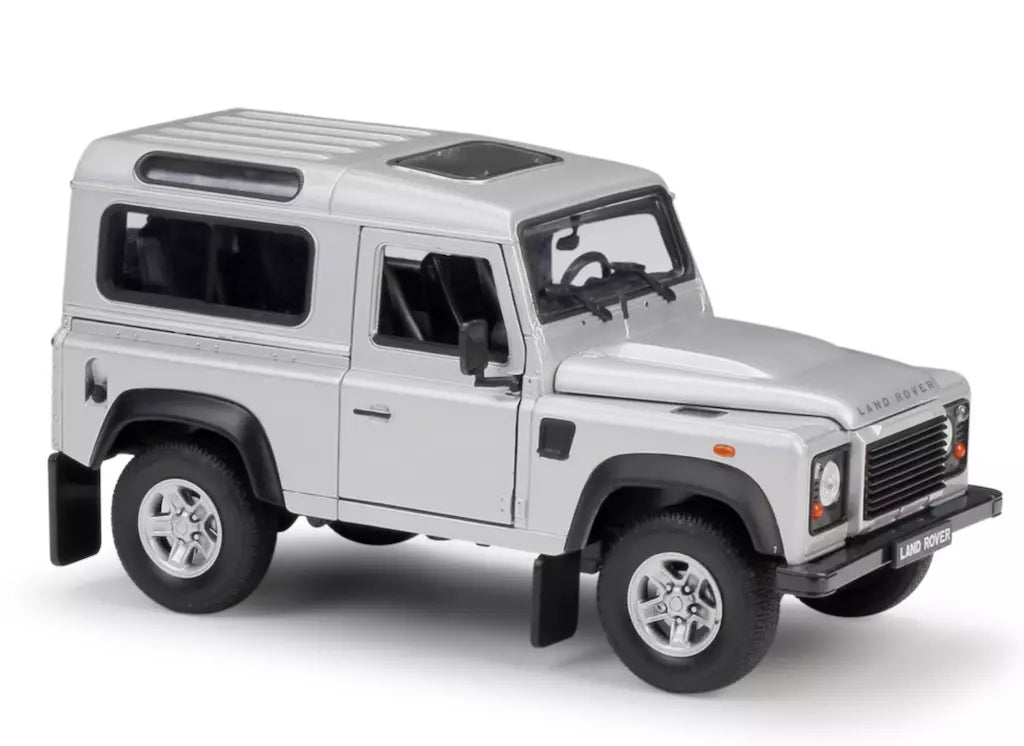 Land Rover Defender 90 Silver Licensed Welly 1:24 Diecast Scale Model