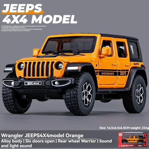 Jeep Rubicon Metal Diecast Car 1:32 (14x5 cm)