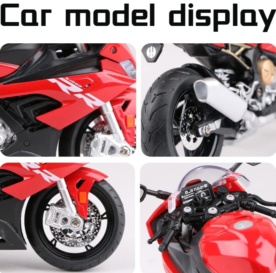 BMW S1000RR 1:12 Diecast Alloy Model Bike (Size: 17.3 x 6.3 x 9.4 cm)