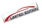 3D Limited Edition v4.0 Metal Sticker Decal Grey (9x2.3 cm)