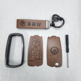 BMW Old Key Metal Alloy Leather Keycase with Holder & Rope Chain