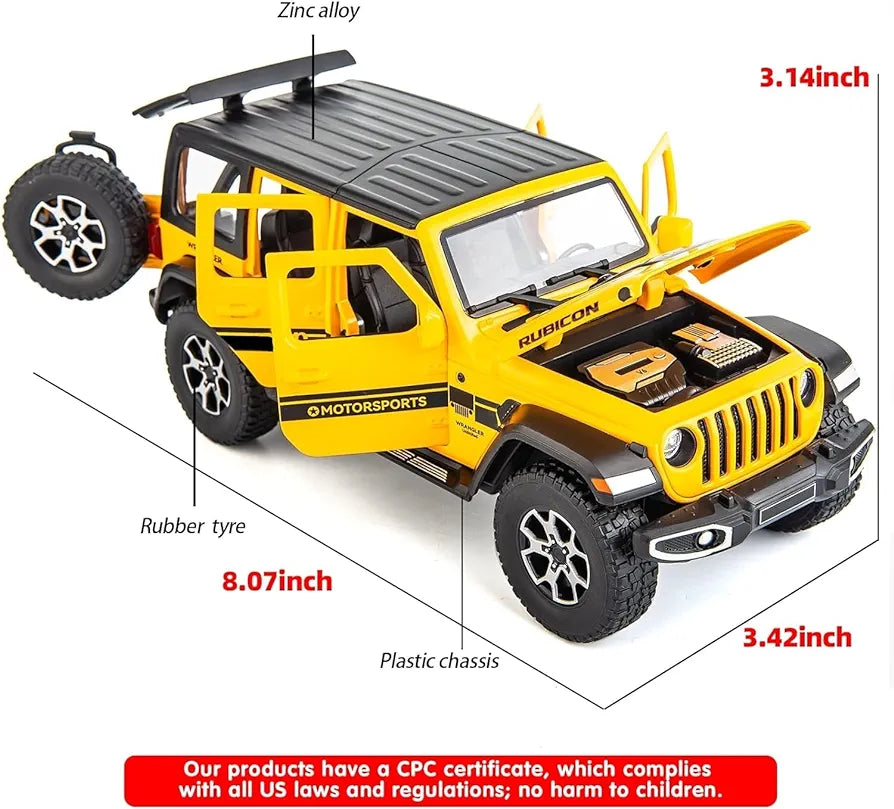 Jeep Rubicon Metal Diecast Car 1:22 (20x8 cm)