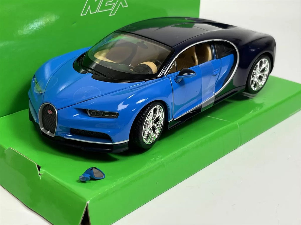 Bugatti Chiron Blue Licensed Welly 1:24 Diecast Scale Model