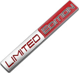 3D Limited Edition v3.0 Metal Sticker Decal Silver/Red (10x1.25 cm)