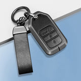 Honda Keyless (3 Button Key) Exclusive Aluminium Alloy Leather 2.0 Keycase with Holder & Rope Chain