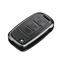 Load image into Gallery viewer, Skoda/Volkswagen Old Flip Key Exclusive Aluminium Alloy Leather Keycase with Holder &amp; Rope Chain