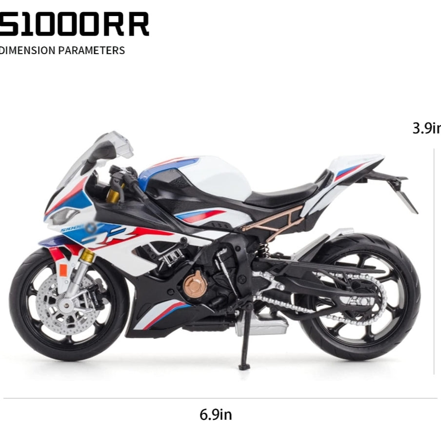 BMW S1000RR 1:12 Diecast Alloy Model Bike (Size: 17.3 x 6.3 x 9.4 cm)