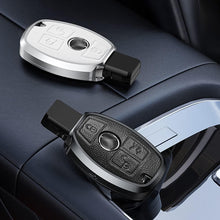 Load image into Gallery viewer, Mercedes Old Key Exclusive Aluminium Alloy Leather Keycase with Holder &amp; Rope Chain