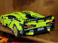 Load image into Gallery viewer, Lamborghini Sian Green Technical Version Building Blocks Car 1299 Pcs