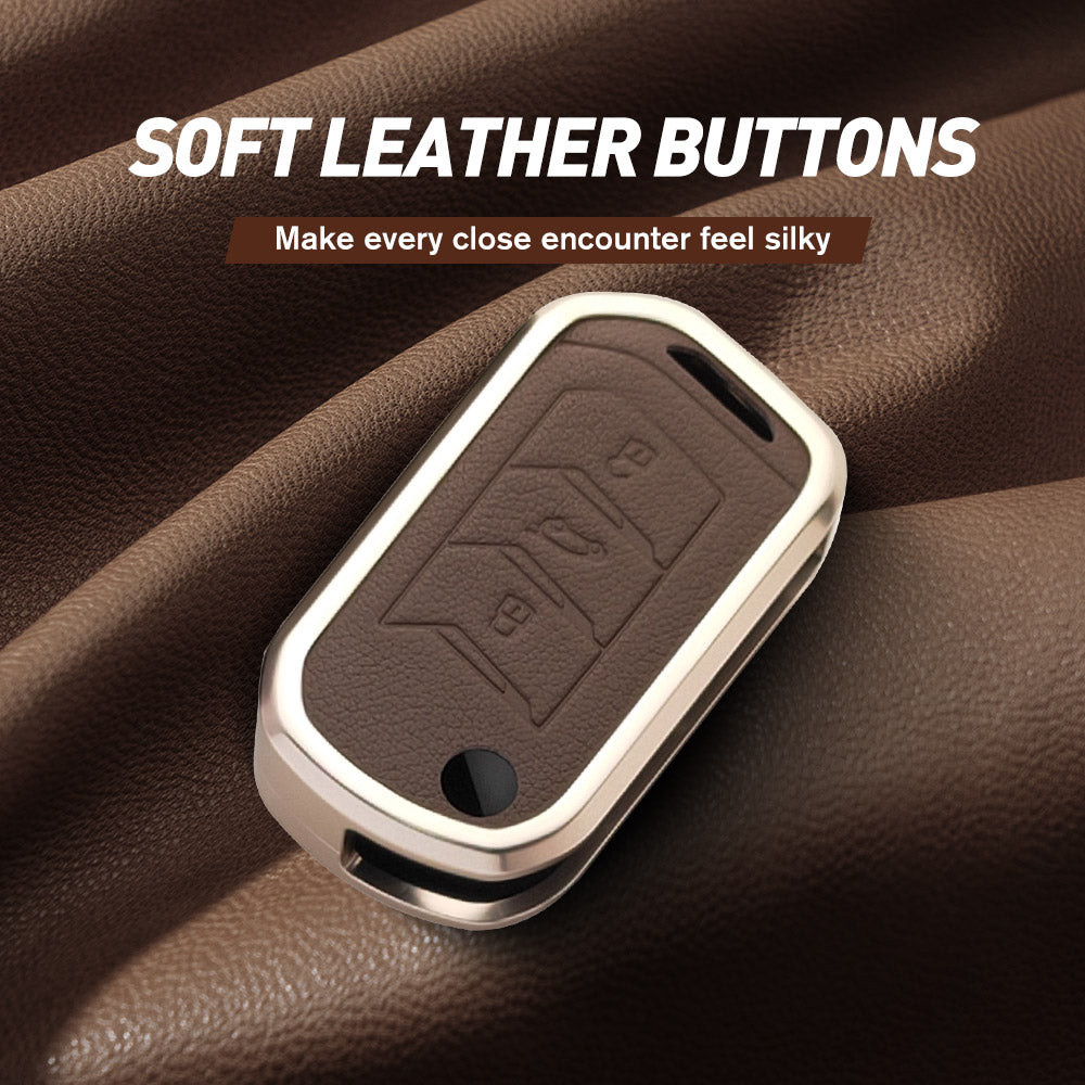 Mahindra XUV700/Thar/Scorpio New Key Exclusive Aluminium Alloy Leather Keycase with Holder & Rope Chain