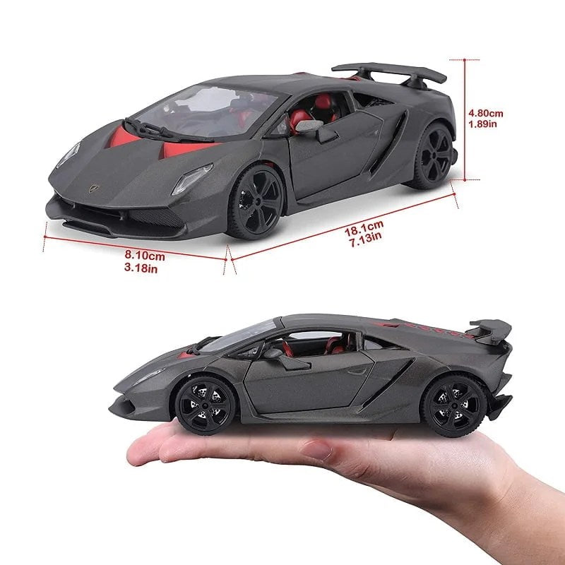 Lamborghini Sesto Elemento Black Licensed Bburago 1:24 Diecast Scale Model