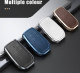 Innova Crysta/Hycross 2 Button New Key Exclusive Aluminium Alloy Leather Keycase with Holder & Rope Chain