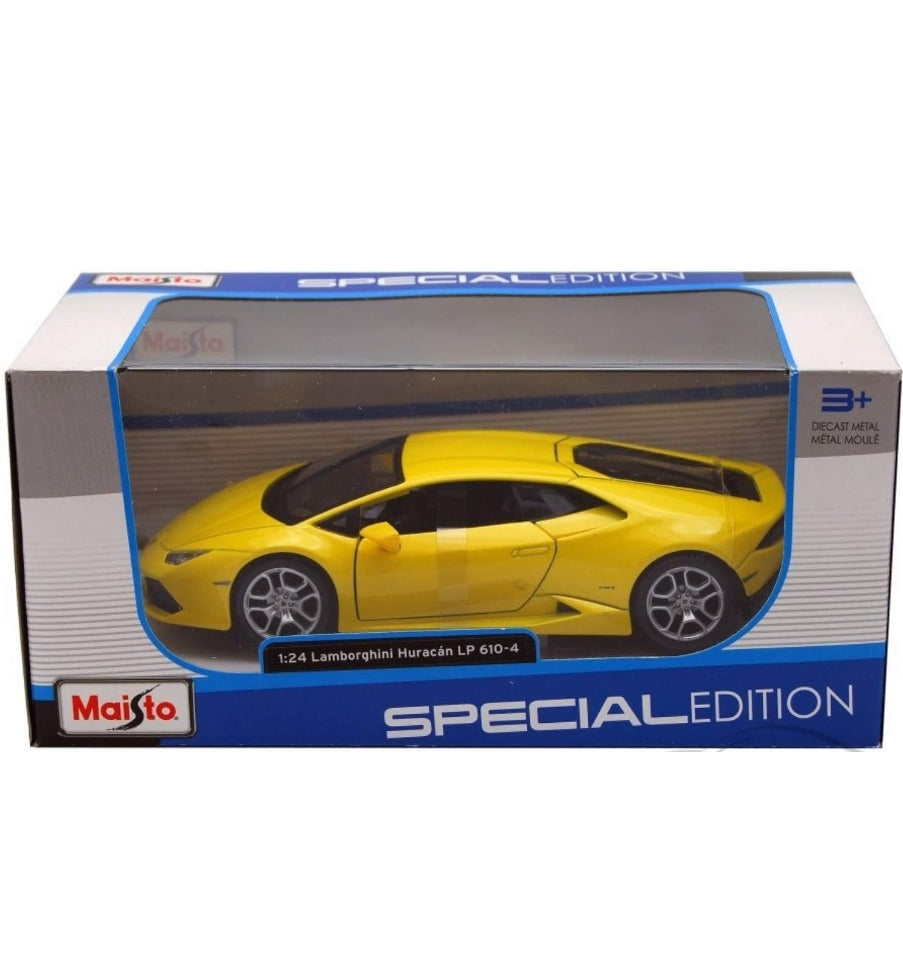 Lamborghini Huracan LP 610-4 Yellow Licensed Maisto 1:24 Diecast Scale Model