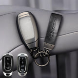 Hyundai Verna (3,4 Button) Key Luxury Metal Alloy Leather Keycase with Holder & Rope Chain