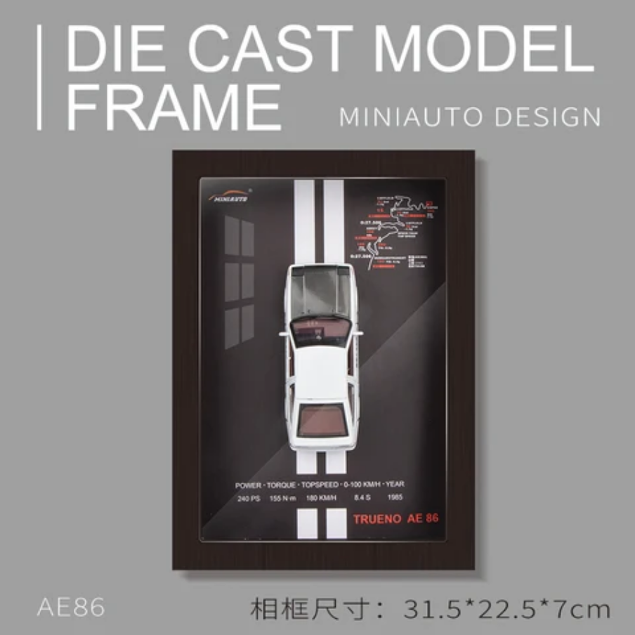 Toyota AE86 Diecast Car with 3D Frame