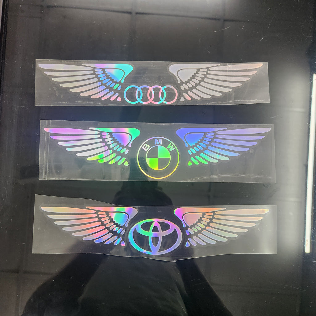 Wings Logo Laser Reflective Car Sticker