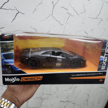 Load image into Gallery viewer, Lamborghini Aventador LP 700-4 Black Licensed Maisto 1:24 Diecast Scale Model