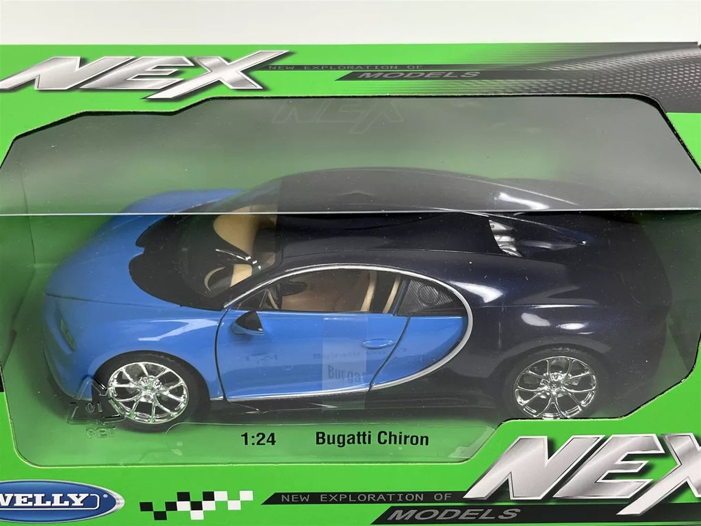 Bugatti Chiron Blue Licensed Welly 1:24 Diecast Scale Model