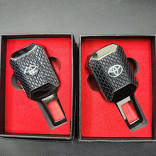 Load image into Gallery viewer, 2 Pcs, Carbon Fiber Metal 2in1 Buckle &amp; Holder With Logo