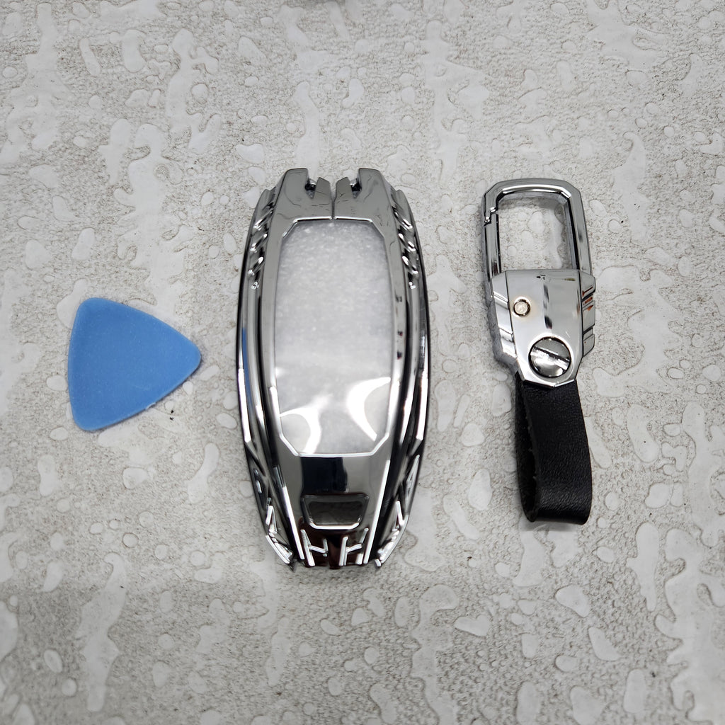 Hyundai Verna 3,4 Button Key Armour Metal Alloy Keycase with Holder & Rope Chain