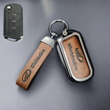 Mahindra XUV700/Scorpio/XUV300 New Flip Key Luxury Metal Alloy Leather Keycase with Holder & Rope Chain