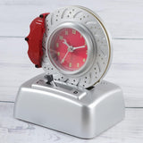 Non Ticking Disc Shape Metal Alarm Clock