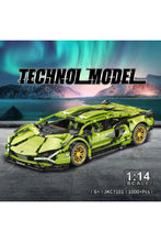 Load image into Gallery viewer, Lamborghini Green Technical Version Building Blocks Car 1258 Pcs