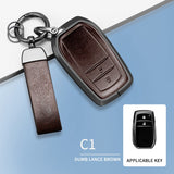 Innova Crysta / Hycross Keyless (2 Button Key) Exclusive Aluminium Alloy Leather 2.0 Keycase with Holder & Rope Chain