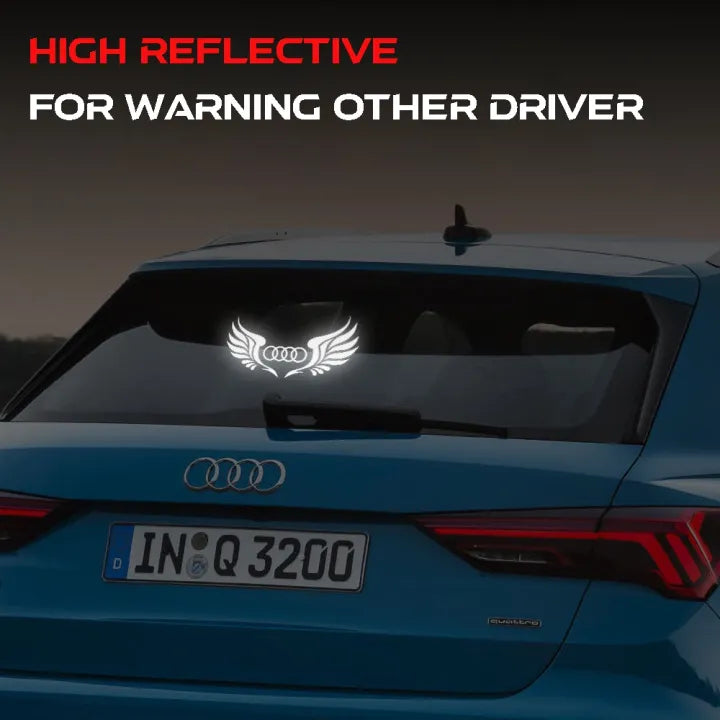 Wings Logo White Reflective Car Sticker