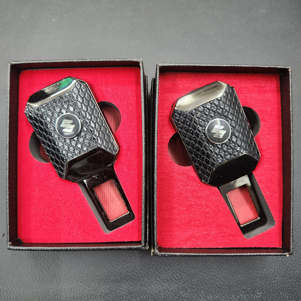 2 Pcs, Carbon Fiber Metal 2in1 Buckle & Holder With Logo