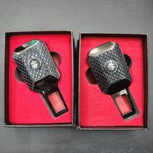 Load image into Gallery viewer, 2 Pcs, Carbon Fiber Metal 2in1 Buckle &amp; Holder With Logo