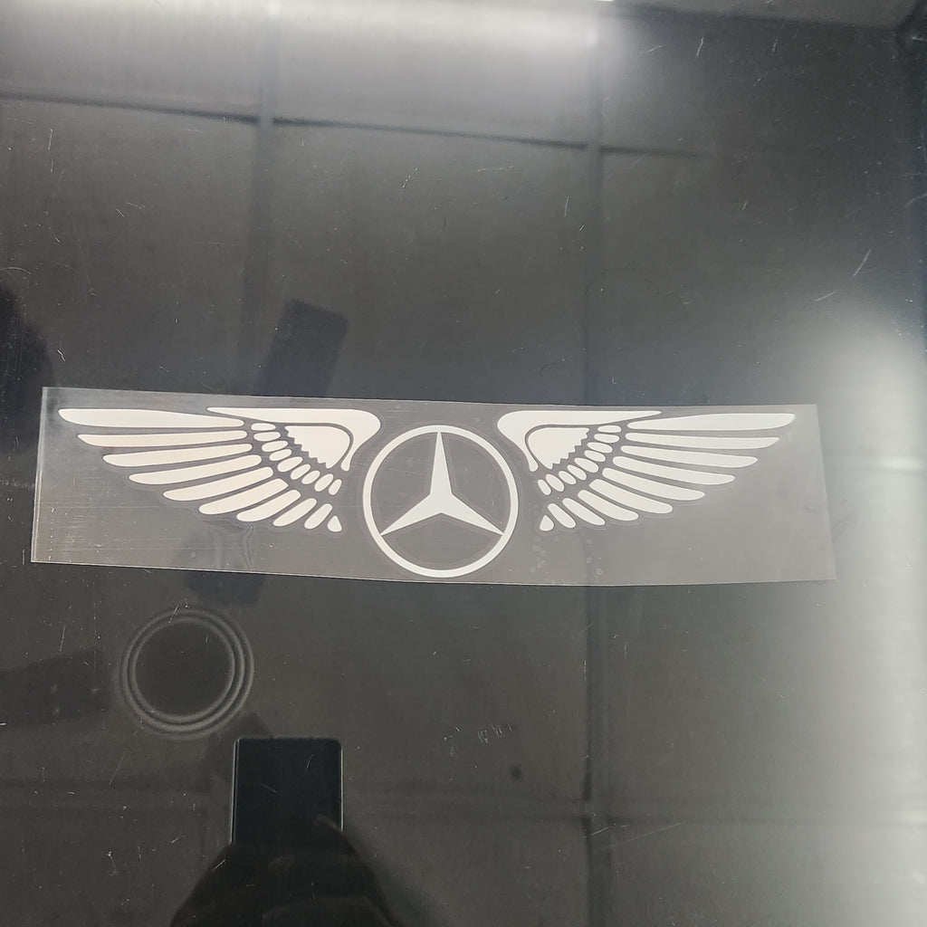 Wings Logo White Reflective Car Sticker