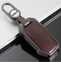 Load image into Gallery viewer, Kia Facelift Keyless (4 Button Key) Exclusive Aluminium Alloy Leather 2.0 Keycase with Holder &amp; Rope Chain